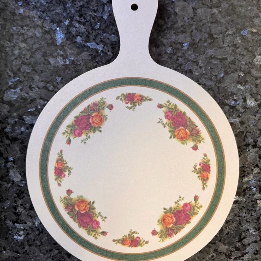 Royal Albert Old Country Roses Wood Round Handed Cutting Board